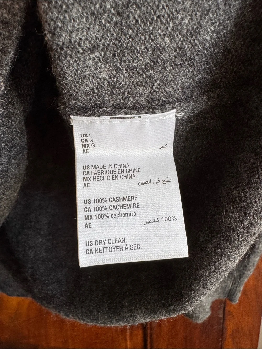 Cashmere Charter Club Luxury Gray Turtleneck Sweater Large